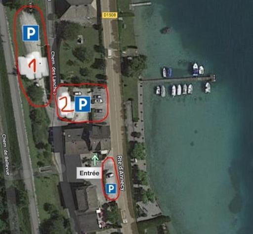 Rare 2 Bedroom With Private Beach On Lake Annecy Doussard Luaran gambar